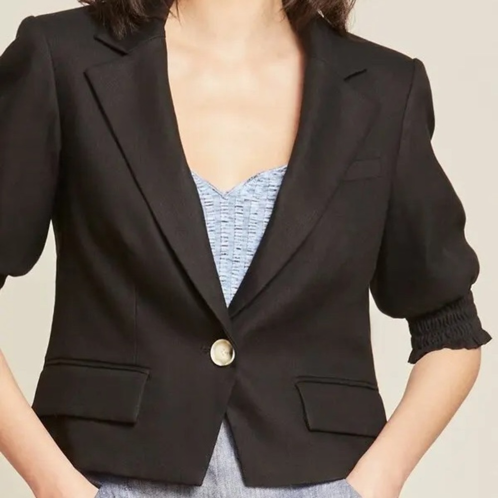 VERONICA BEARD Annabella Crop Linen Jacket size 4 - Picture 3 of 10